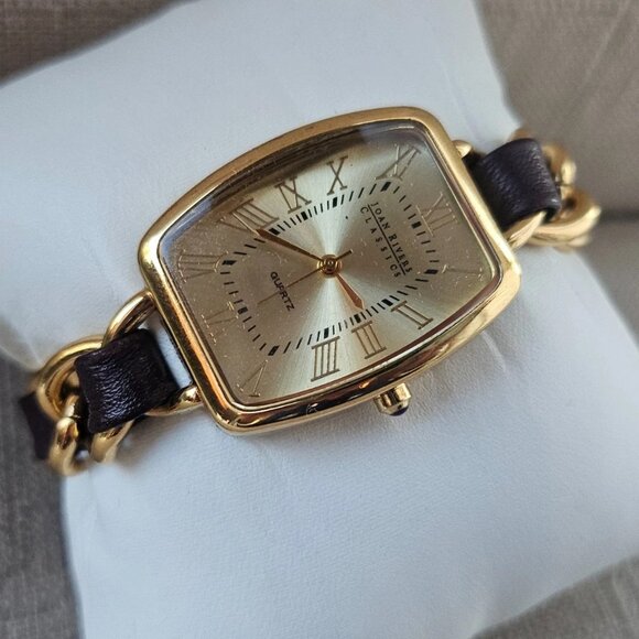 Joan Rivers Classic Ladies Wristwatch Gold Tone Metal and Purple Leather Strap main image 7